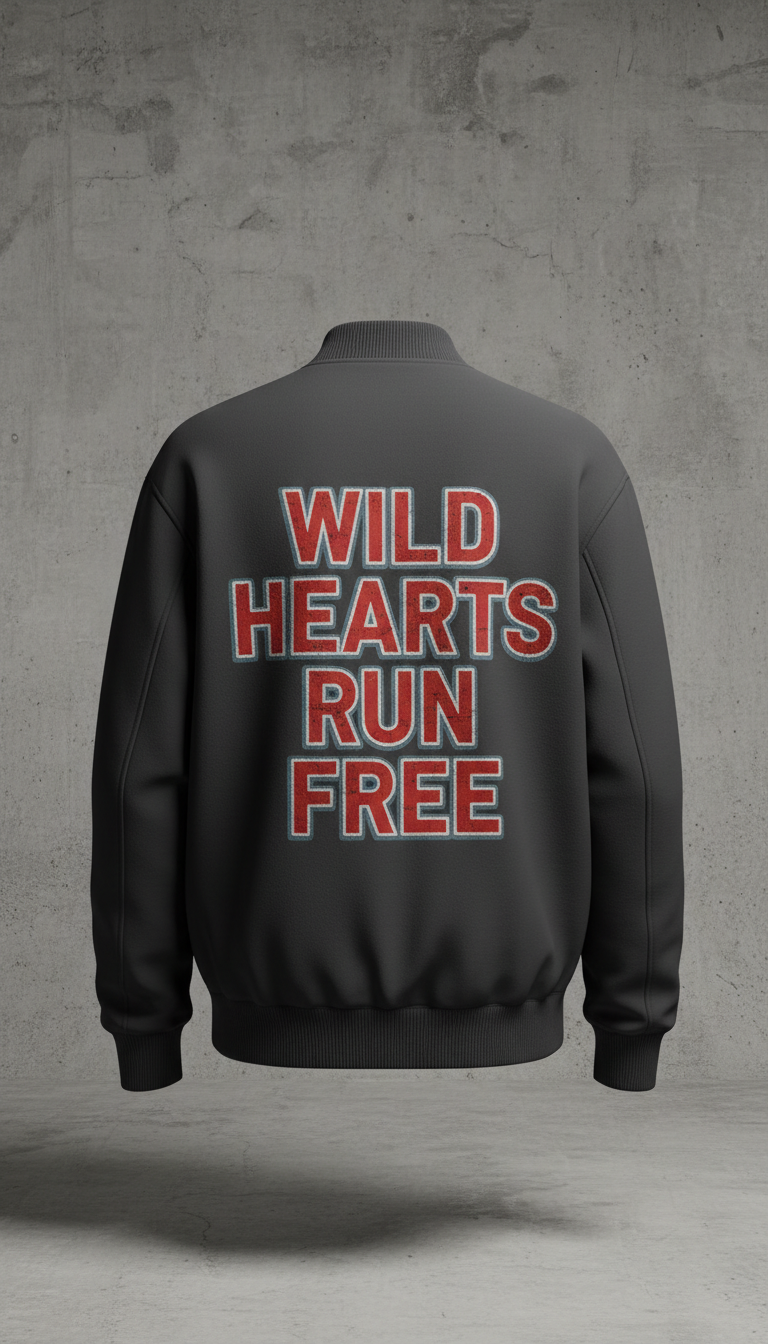 Street Bomber Jacket with Slogan Back